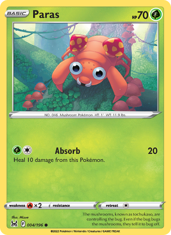 Paras - Pokémon TCG Card