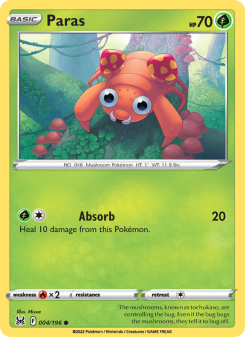 Paras - pokemon TCG Card