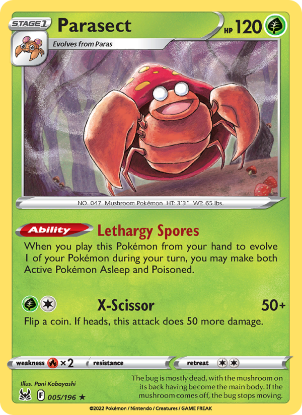 Parasect - Pokémon TCG Card
