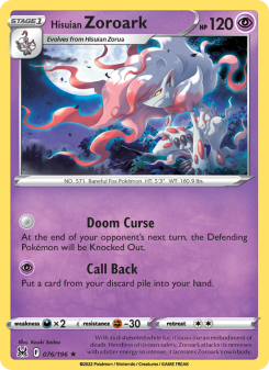 Hisuian Zoroark - pokemon TCG Card