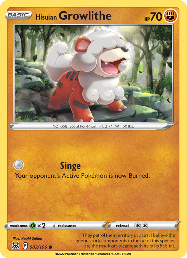 Hisuian Growlithe - Pokémon TCG Card