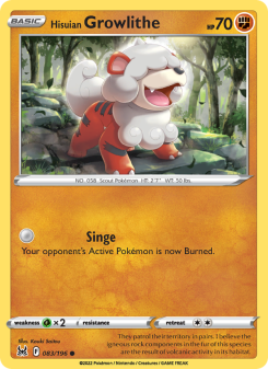Hisuian Growlithe - pokemon TCG Card