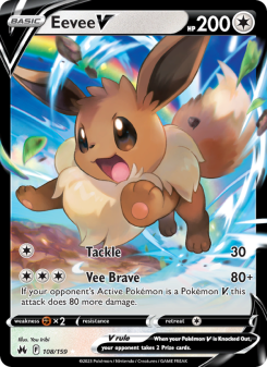 Eevee V - pokemon TCG Card