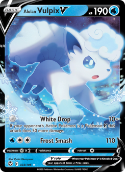 Alolan Vulpix V - pokemon TCG Card