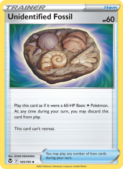 Unidentified Fossil - pokemon TCG Card