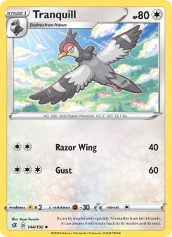 Tranquill - pokemon TCG Card
