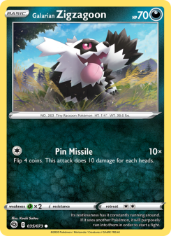 Galarian Zigzagoon - pokemon TCG Card