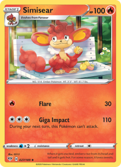 Simisear - pokemon TCG Card