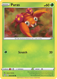 Paras - pokemon TCG Card