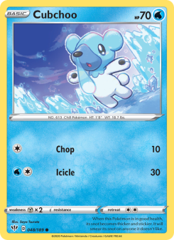 Cubchoo - pokemon TCG Card
