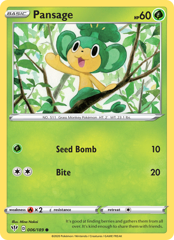 Pansage - Pokémon TCG Card