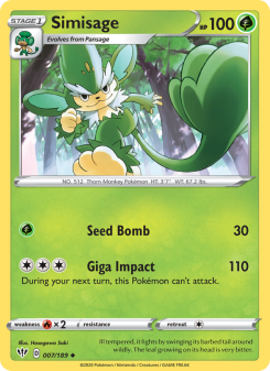 Simisage - pokemon TCG Card
