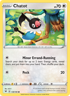 Chatot - pokemon TCG Card