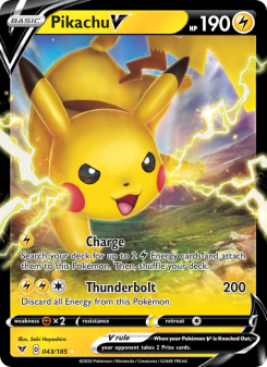 Pikachu V - pokemon TCG Card
