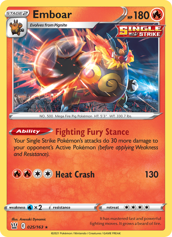Emboar - Pokémon TCG Card