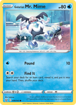 Galarian Mr. Mime - pokemon TCG Card