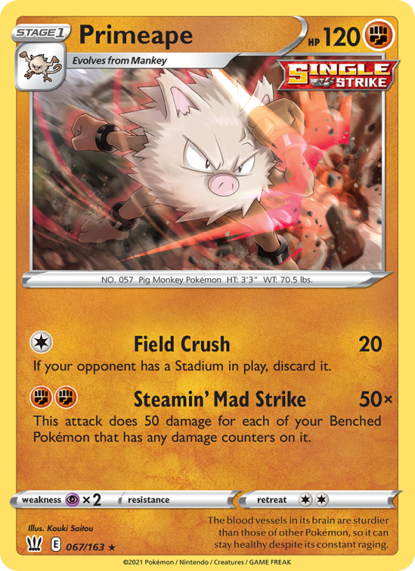 Primeape - Pokémon TCG Card