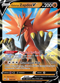 Galarian Zapdos V - pokemon TCG Card