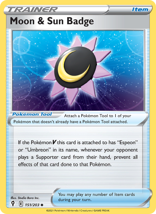 Moon & Sun Badge - Pokémon TCG Card
