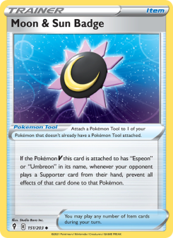 Moon & Sun Badge - pokemon TCG Card