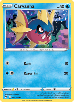 Carvanha - pokemon TCG Card