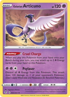Galarian Articuno - pokemon TCG Card