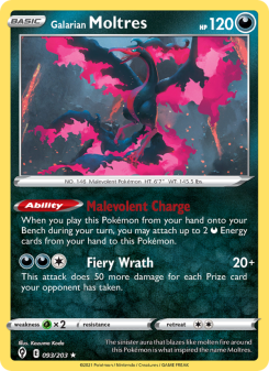 Galarian Moltres - pokemon TCG Card