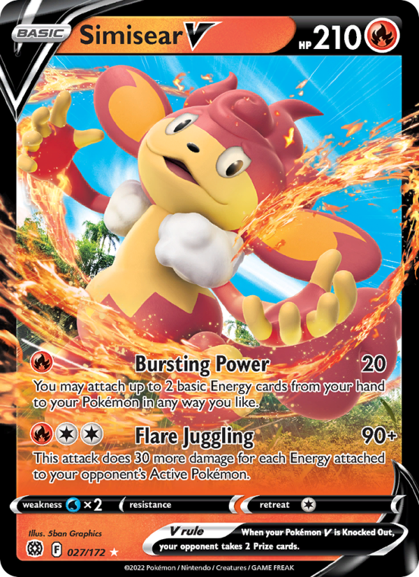 Simisear V - Pokémon TCG Card