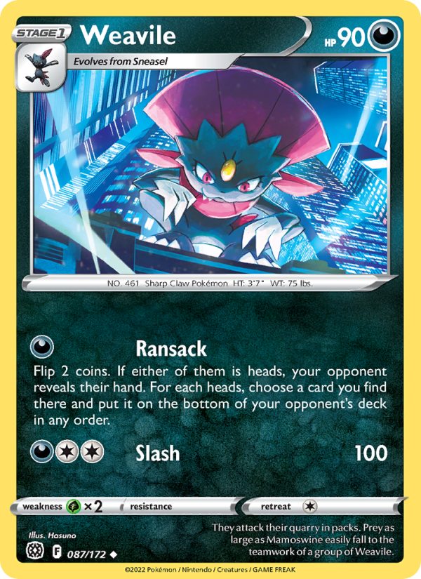 Weavile - Pokémon TCG Card
