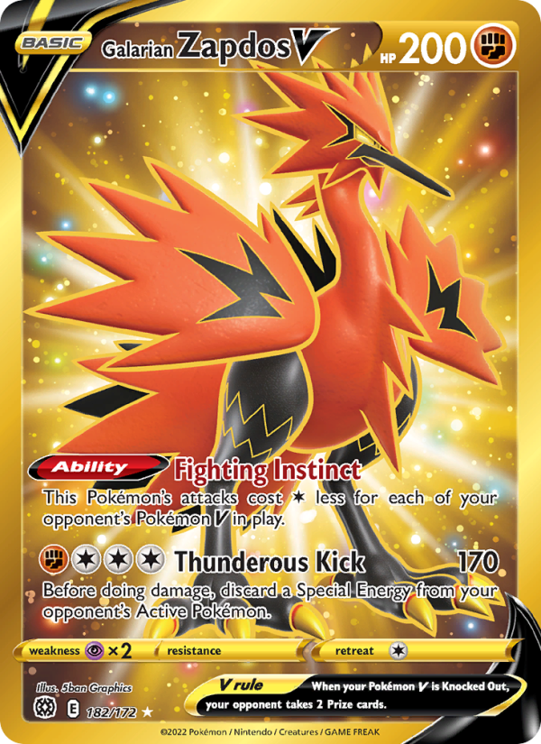 Galarian Zapdos V - Pokémon TCG Card