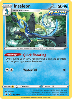 Inteleon - pokemon TCG Card