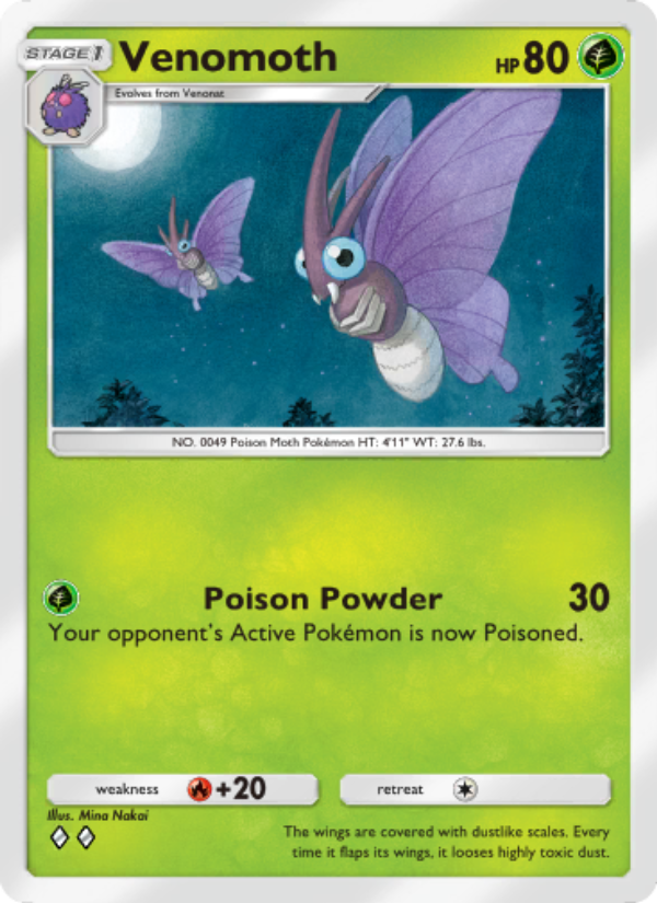 Venomoth - Pokémon TCG Card