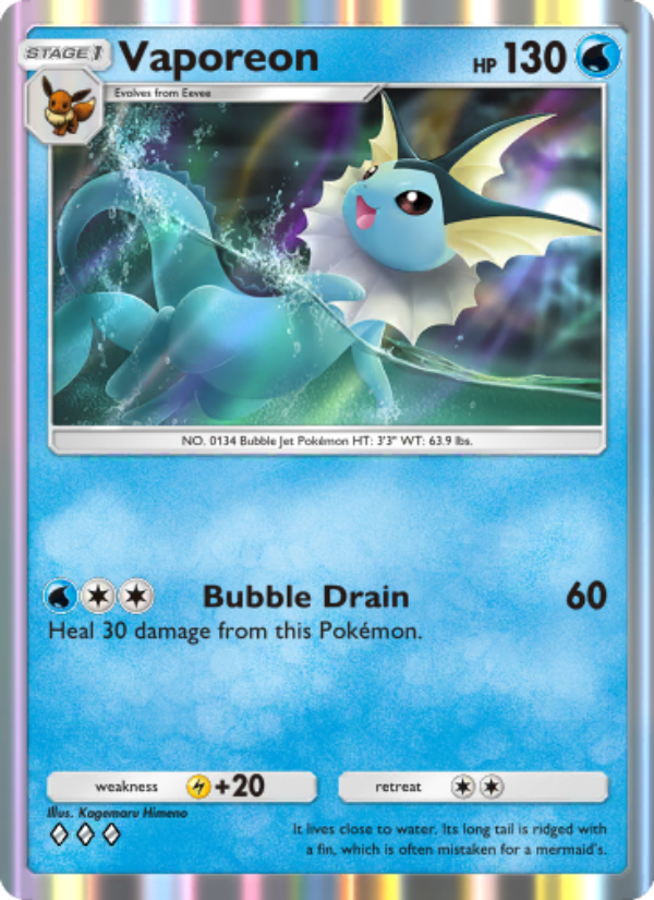Vaporeon - Pokémon TCG Card