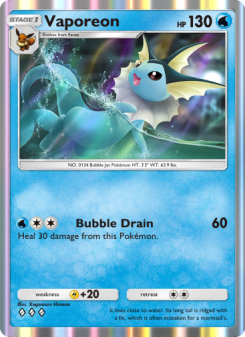 Vaporeon - pokemon TCG Card