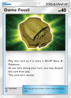 Dome Fossil - pokemon TCG Card