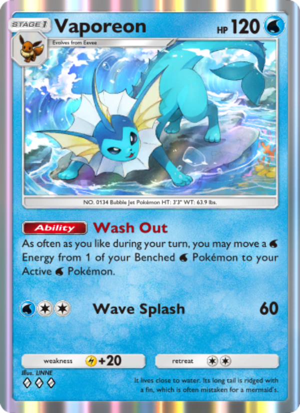 Vaporeon - Pokémon TCG Card