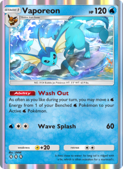 Vaporeon - pokemon TCG Card
