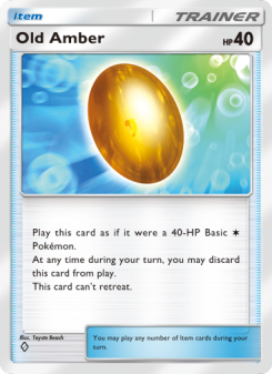 Old Amber - pokemon TCG Card