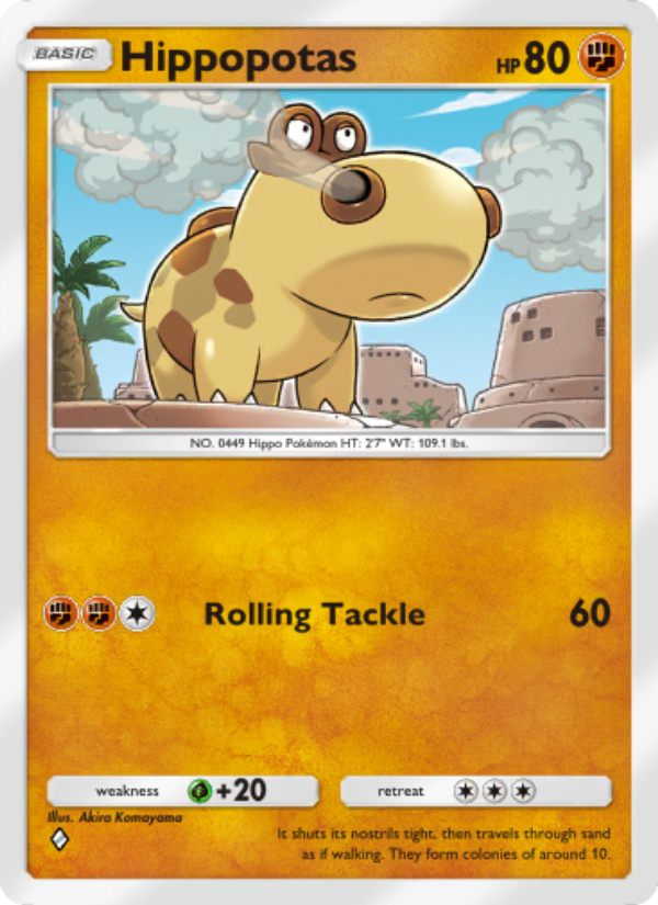 Hippopotas - Pokémon TCG Card