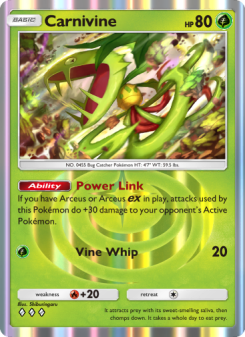 Carnivine - pokemon TCG Card