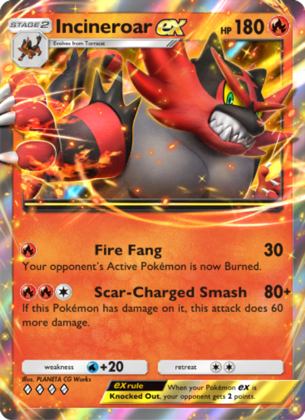 Incineroar ex - Pokémon TCG Card