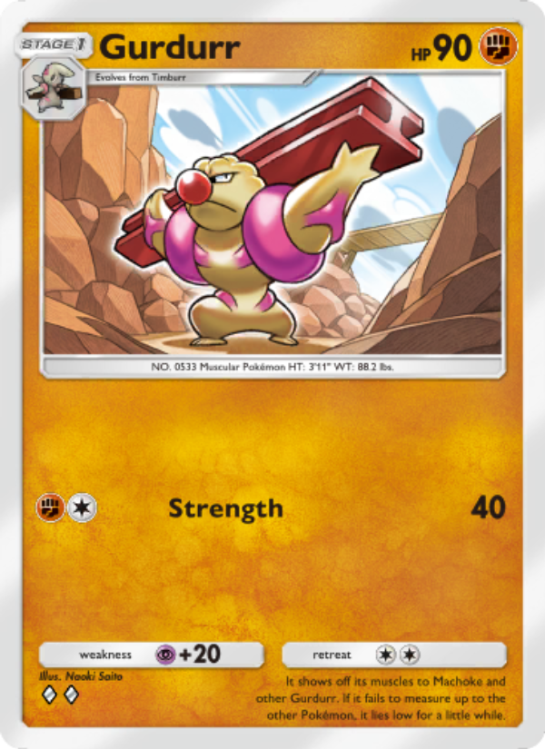 Gurdurr - Pokémon TCG Card