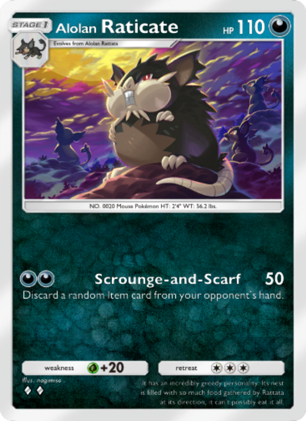 Alolan Raticate - Pokémon TCG Card
