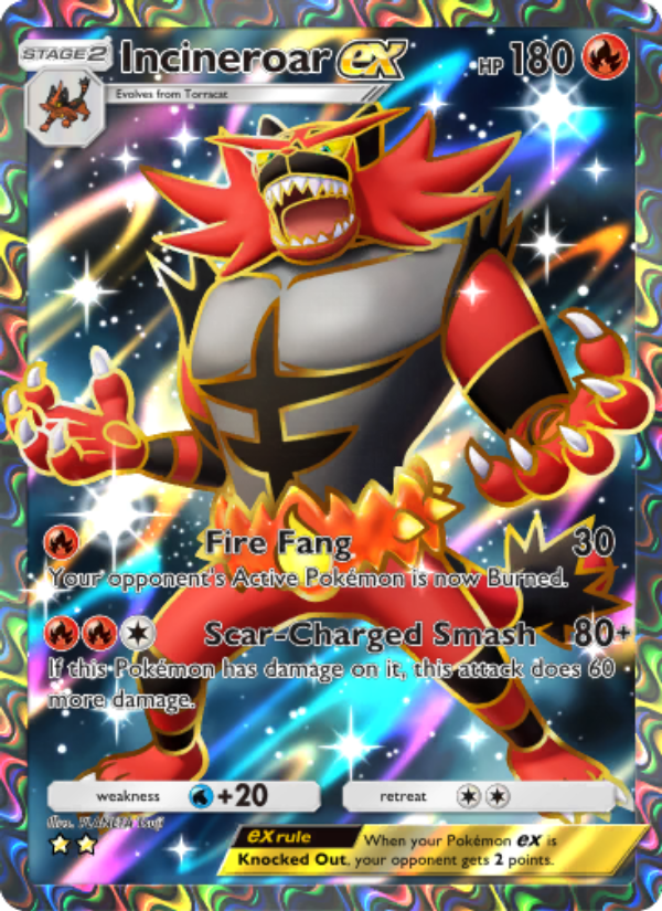 Incineroar ex - Pokémon TCG Card