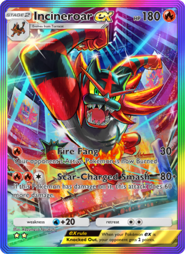 Incineroar ex - Pokémon TCG Card