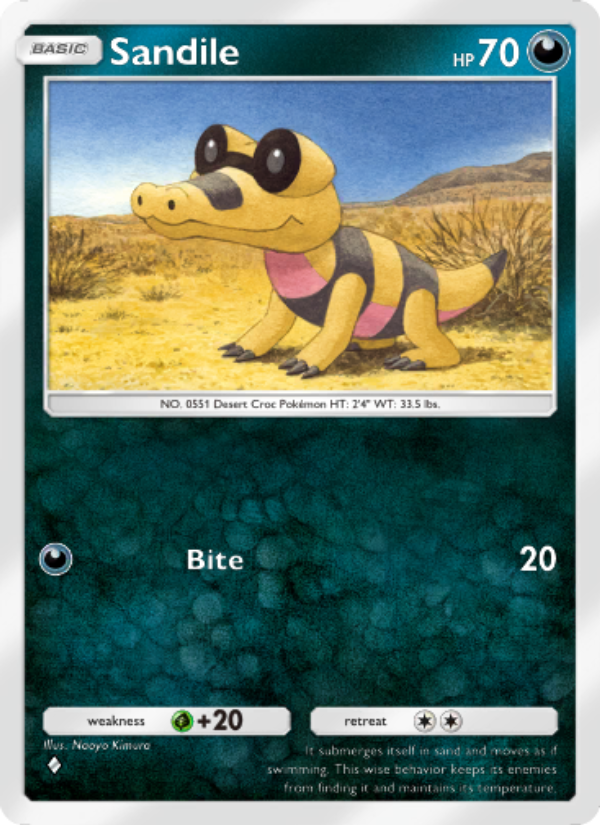 Sandile - Pokémon TCG Card