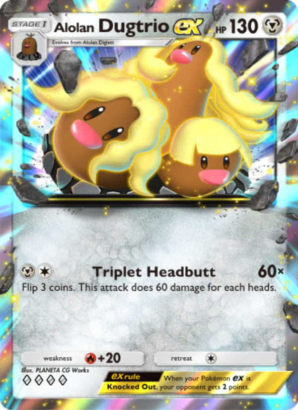 Alolan Dugtrio ex - Pokémon TCG Card