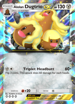 Alolan Dugtrio ex - pokemon TCG Card
