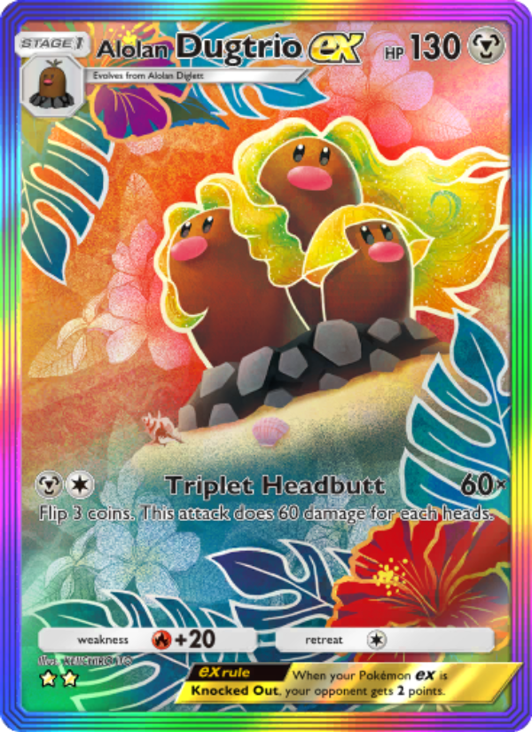 Alolan Dugtrio ex - Pokémon TCG Card
