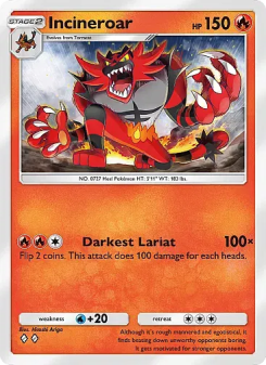 Incineroar - pokemon TCG Card